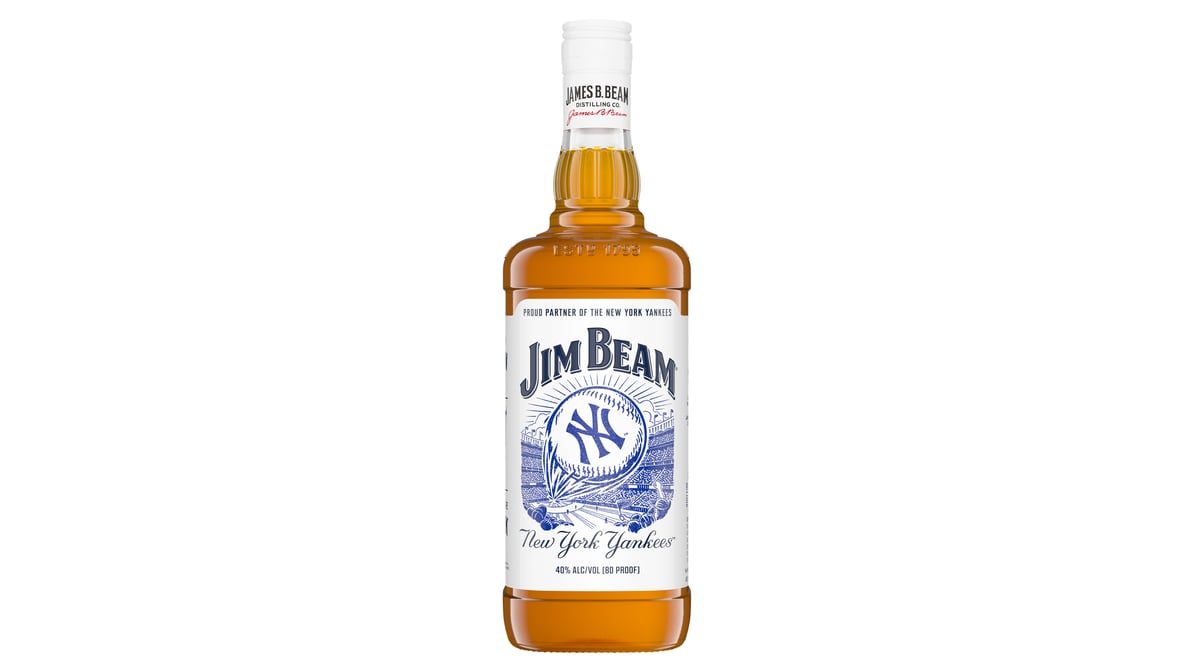 Jim Beam Straight Bourbon White Label New York Yankees 80 1L