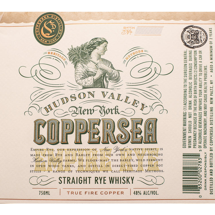 Coppersea Straight Rye Whiskey Empire Rye 96 750Ml